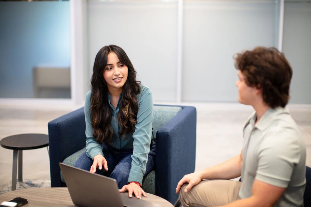 Two Young Professionals in a Co-working Space in Houston, Texas